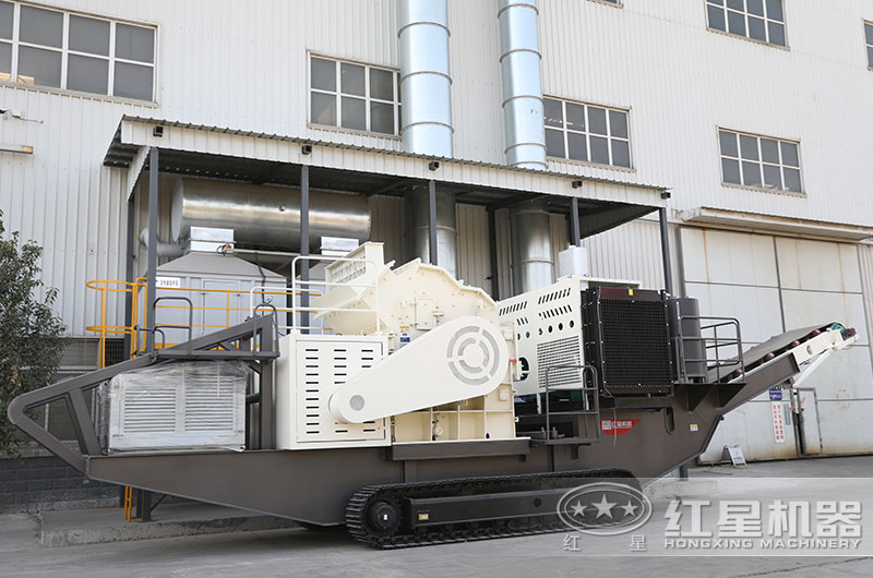 小型建筑垃圾制砂機設備，履帶式移動